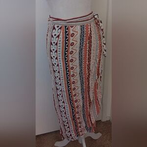 Elegant Multicolor Patterned Maxi Skirt